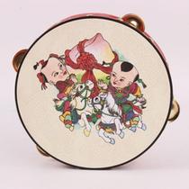 Kindergarten money drum teacher sheepskin Xinjiang tambourine drum childrens size dance percussion instrument with plastic