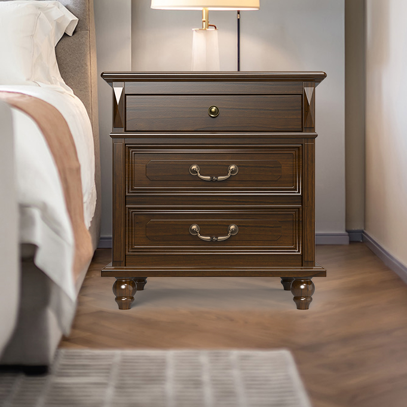 Ancient Moon Mountain American solid wood intelligent bed head cabinet safe integrated domestic bedside cabinet containing cabinet bedroom safe-Taobao