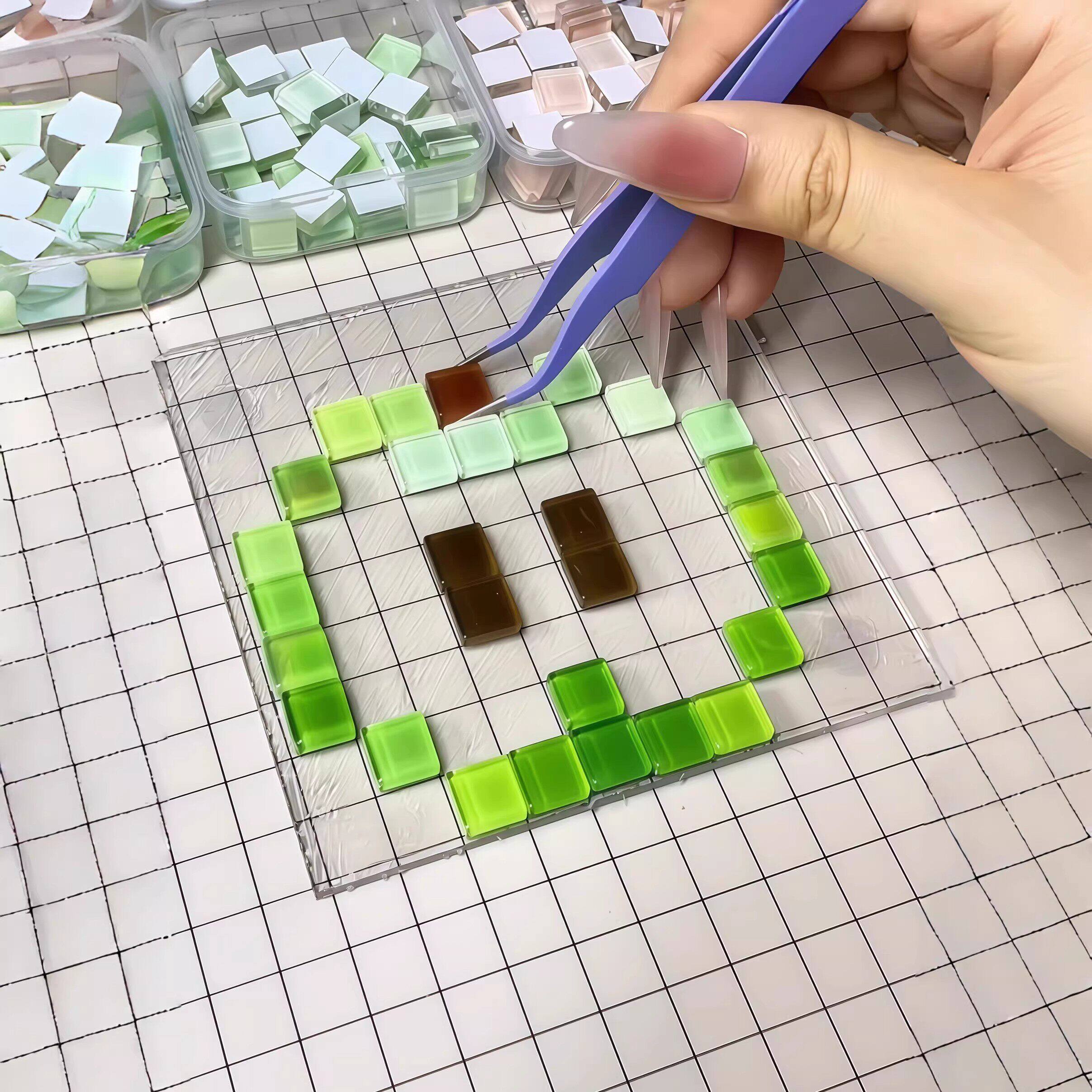 【Готовьте фасоль без глажки!】 Мозаичная головоломка ручной работы diy material креативный разноцветный трехмерный стеклянный патч