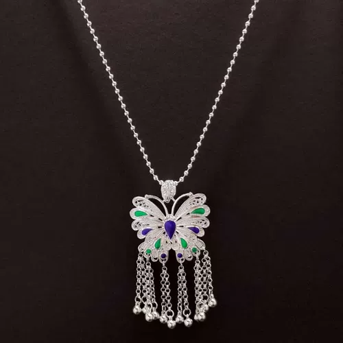 Этнический ретро чокер, ожерелье с кисточками, китайская шпилька, аксессуары, этнический стиль, павлин, для выступлений