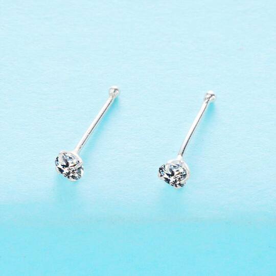 S925 Silver Nose Stud Piercing, European and American Style, Super Shiny Diamond, Small Diamond Nose Jewelry, Cute, Unique, Simple Ear Bone Stud, Ear Cartilage Stud