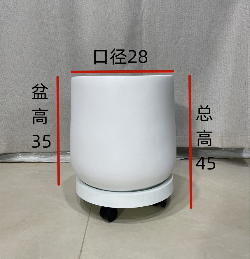 High-end flowerpots Artisanal Magnesium Clay Basin Round Waterproof suitable for large plant Nordic minimis durable-Taobao
