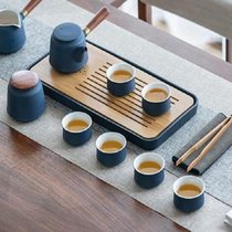 Gift box set tea set Japanese style dry tea set simple and fresh small flat bubble tray tea tray Kung Fu high-end ceramics