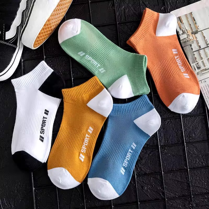 Men's Short Socks, Summer Breathable, Sweat-Absorbent, Odor-Resistant, Black, White, Colorful, Spring and Summer Sports Low-Cut Thin Boat Socks Men's Short Socks, Summer Breathable, Sweat-Absorbent, Odor-Resistant, Black, White, Colorful, Spring and Summer Sports Low-Cut Thin Boat Socks