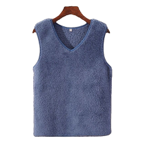 Fashionable and versatile coral velvet thermal vest for women V-neck wide shoulder sleeveless bottoming vest winter plus velvet thickened inner wear trendy