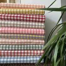 Cotton washed cotton fabric 1cm small plaid student quilt cover four-piece clothing bedding cotton pure cotton bed sheet