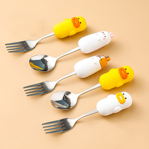Portable Blockware for Children Cartoons Western Cutlery Set