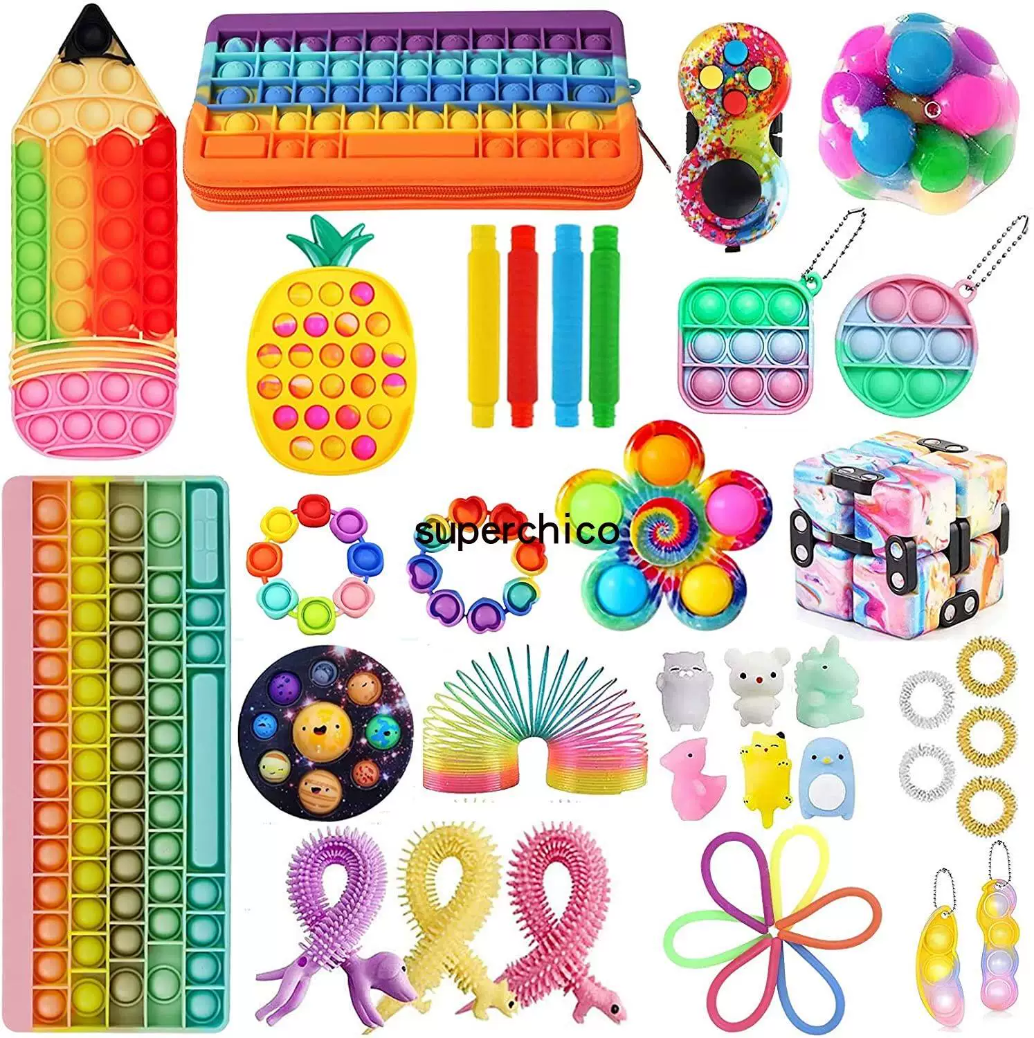 [Набор игрушек-кукол Fidget poppet poke bue Toys suit bue pop it]