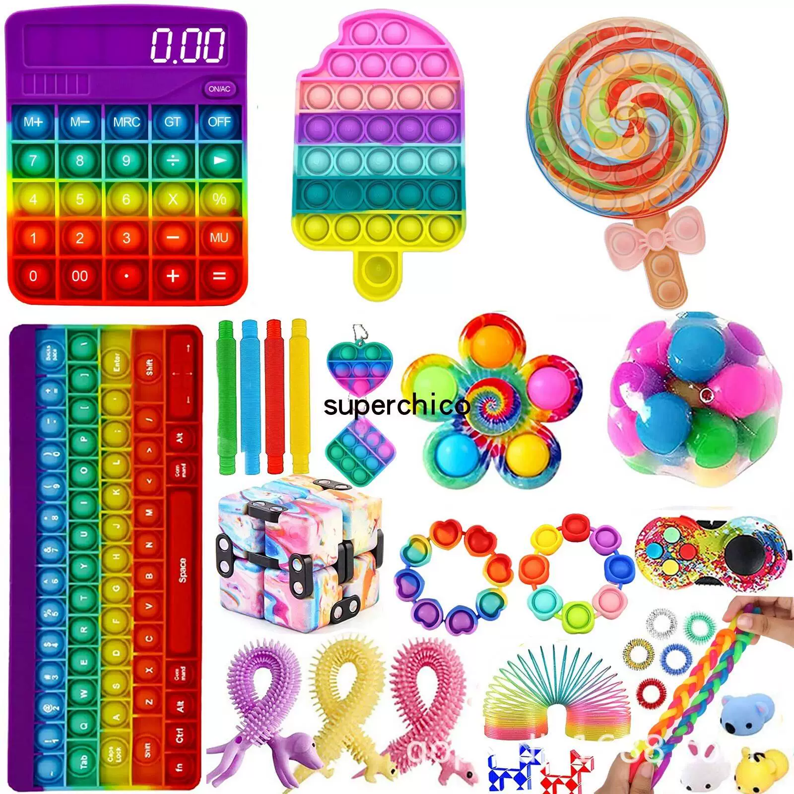 [Набор игрушек-кукол Fidget poppet poke bue Toys suit bue pop it]