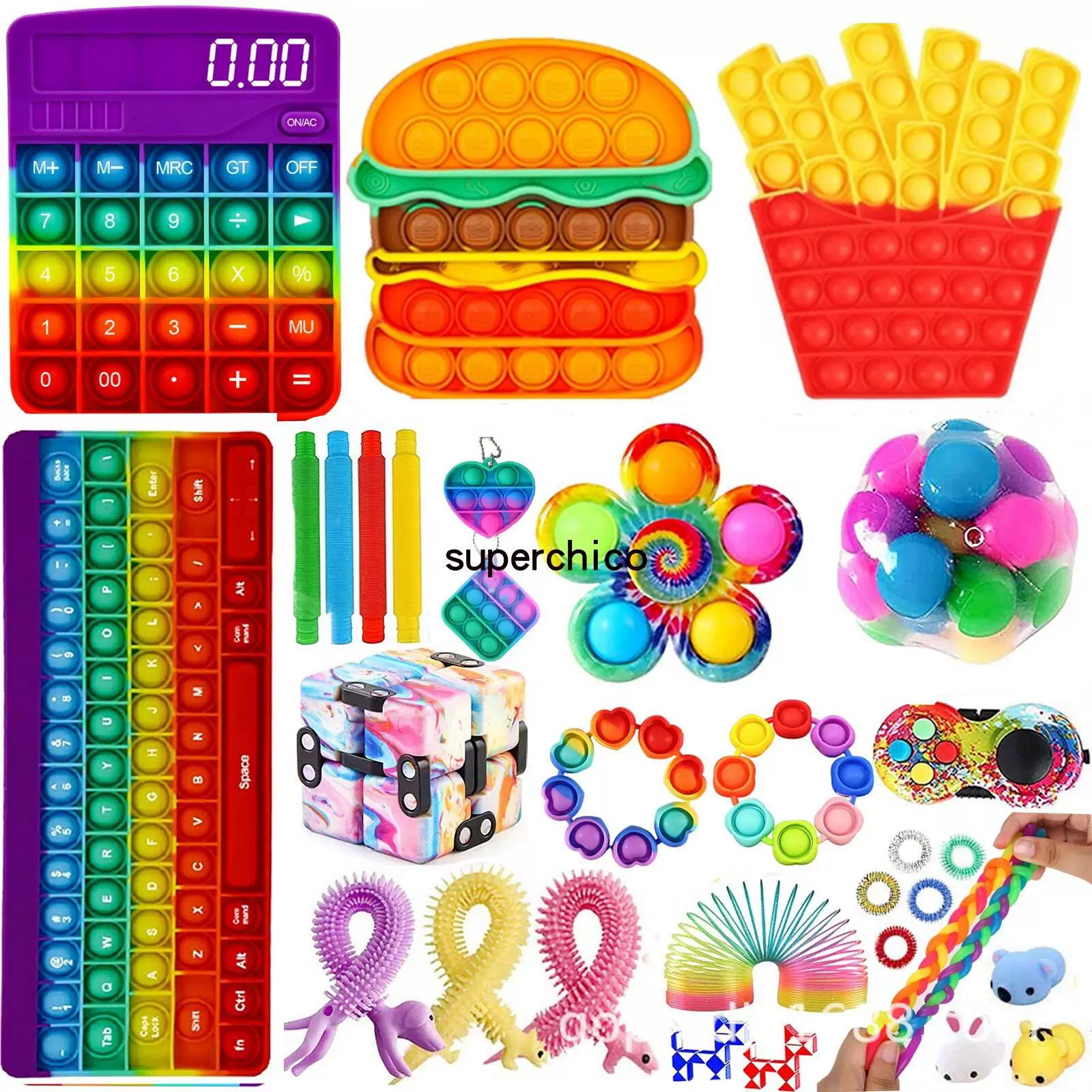 [Набор игрушек-кукол Fidget poppet poke bue Toys suit bue pop it]