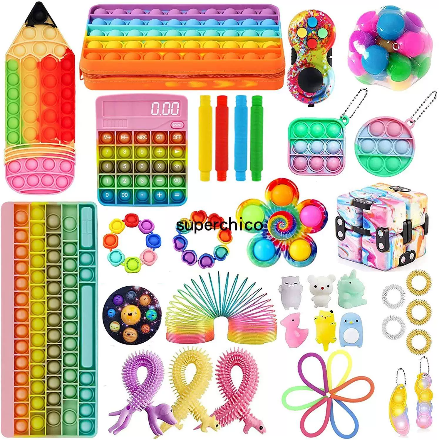 [Набор игрушек-кукол Fidget poppet poke bue Toys suit bue pop it]