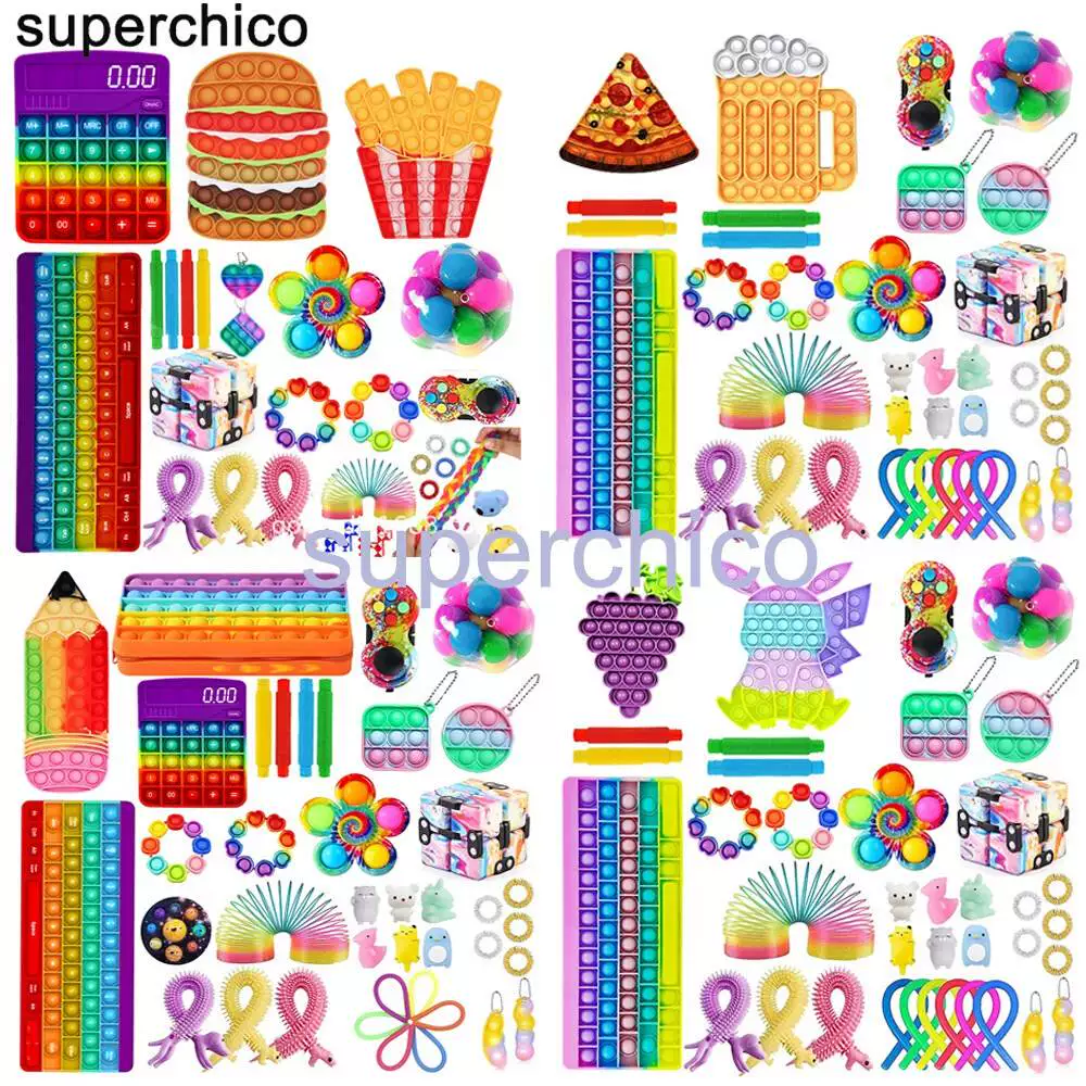 [Набор игрушек-кукол Fidget poppet poke bue Toys suit bue pop it]