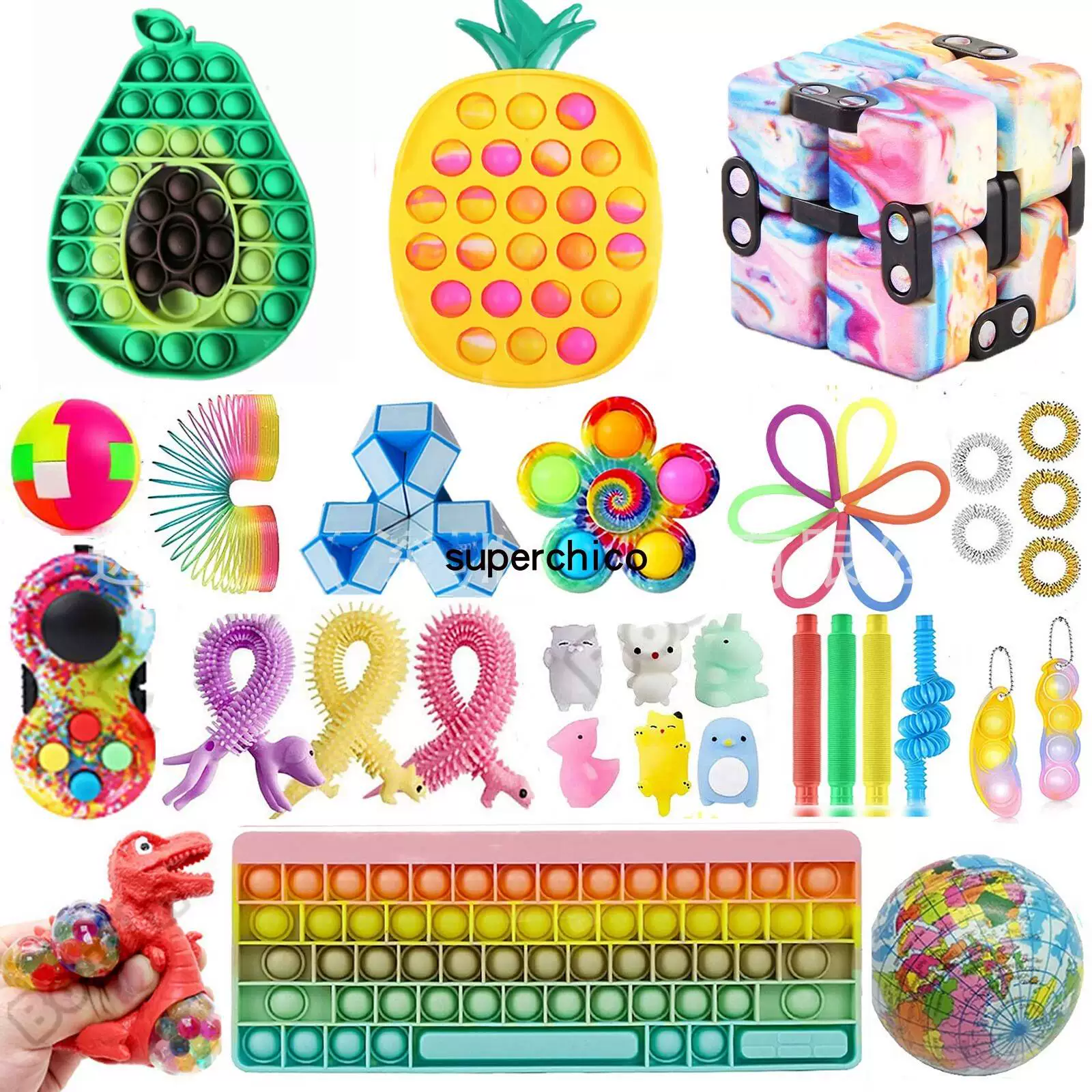 [Набор игрушек-кукол Fidget poppet poke bue Toys suit bue pop it]