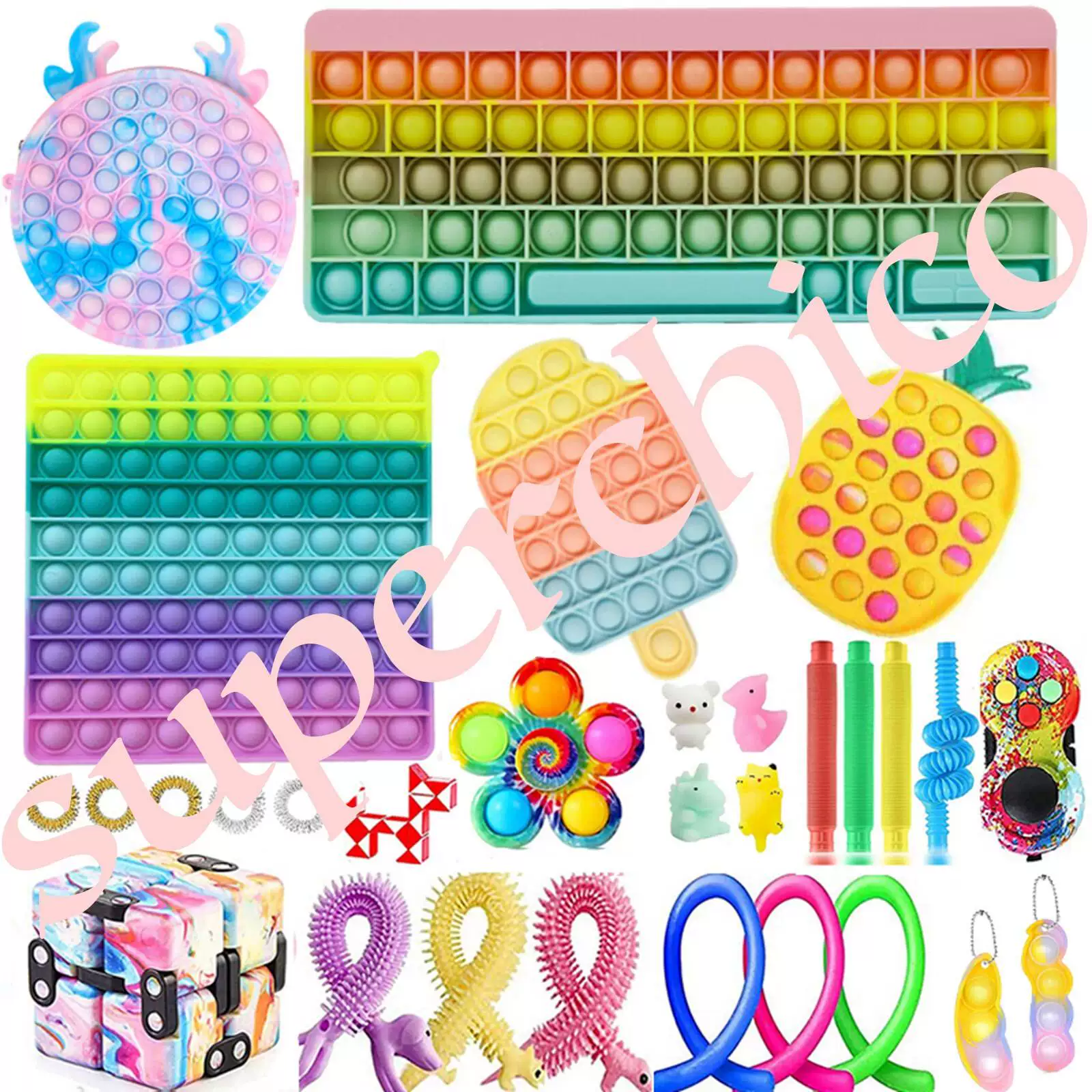 [Набор игрушек-кукол Fidget poppet poke bue Toys suit bue pop it]