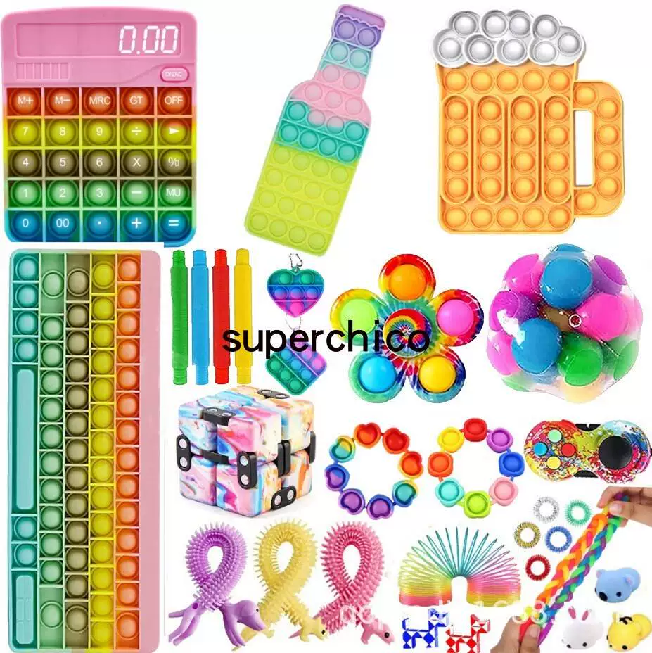 [Набор игрушек-кукол Fidget poppet poke bue Toys suit bue pop it]