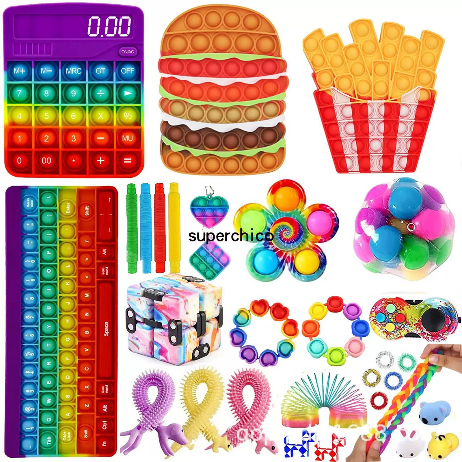 [Набор игрушек-кукол Fidget poppet poke bue Toys suit bue pop it]