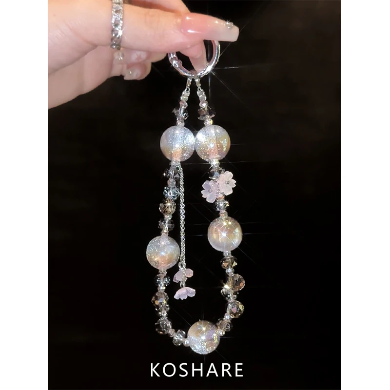 [Starry Galaxy]Light Luxury Niche Exquisite High-End Crossbody Wrist Phone Chain Lanyard with Sparkling Diamond Decoration, Fashionable and Trendy Anti-Drop Bracelet Wristband Neck Chain Long Chain Women's Gift