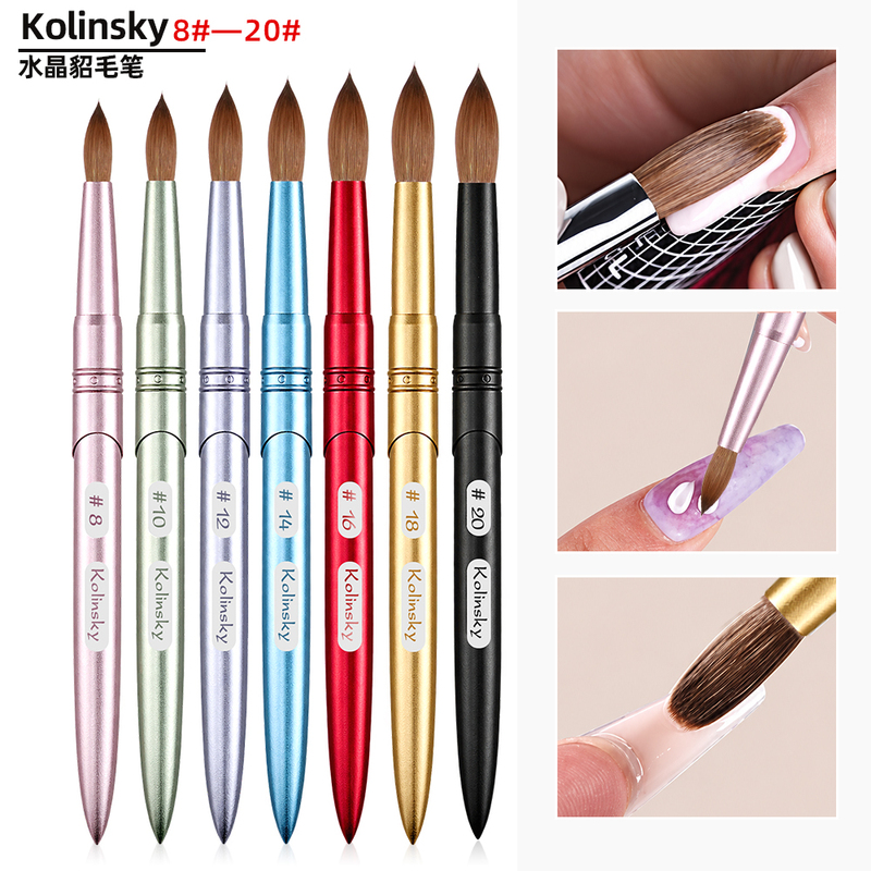 New High-End Nail Art Crystal Pen, Mink Hair Brush, Metal Extension Crystal Nail Professional Powder Brush, Carving Pen New High-End Nail Art Crystal Pen, Mink Hair Brush, Metal Extension Crystal Nail Professional Powder Brush, Carving Pen