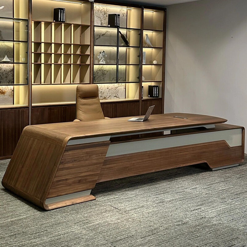 New Chinese-Style North American Black Walnut Executive Desk, Simple and Modern Ceo Desk, Chairman's Office Executive Desk