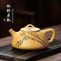 Yixing Zisha Pot Original Mine Section Mud Scenery Zhou Shi Ladle Pot Teapot Kung Fu Tea Set Ceramic Carving Holiday Gift