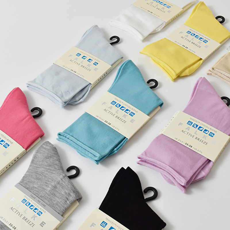 Falke German Imported Activebreezeso Stacked Socks with Rolled Edges for Women's Daily Casual Socks 46189