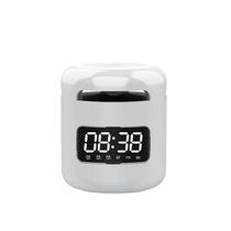 Alarm clock black technology wireless creative bluetooth small steel cannon outdoor mini clock speaker alarm clock portable subwoofer