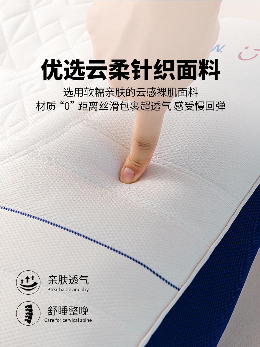 Miniso Premium Pillow Core Latex Cervical Spine Support Sleep Aid Memory Foam Pillow Single Dormitory Adult Home Use Pair