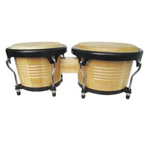 Log color bongo drum tied with a tambourine African drum 7 inches 9 inches Latin drummer cowhide surface