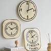 Cream-Colored Modern Minimalist Acrylic Clock, Wall-Mountable Design, Silent Clock for Living Room, Creative and Playful Desktop Ornament