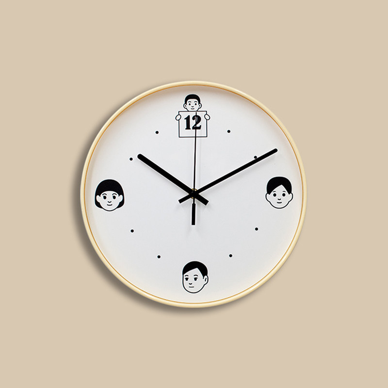 Cream Style ins Wall Clock Nordic Silent Fashion Simple Personality Color-Blocking Clock for Home Use