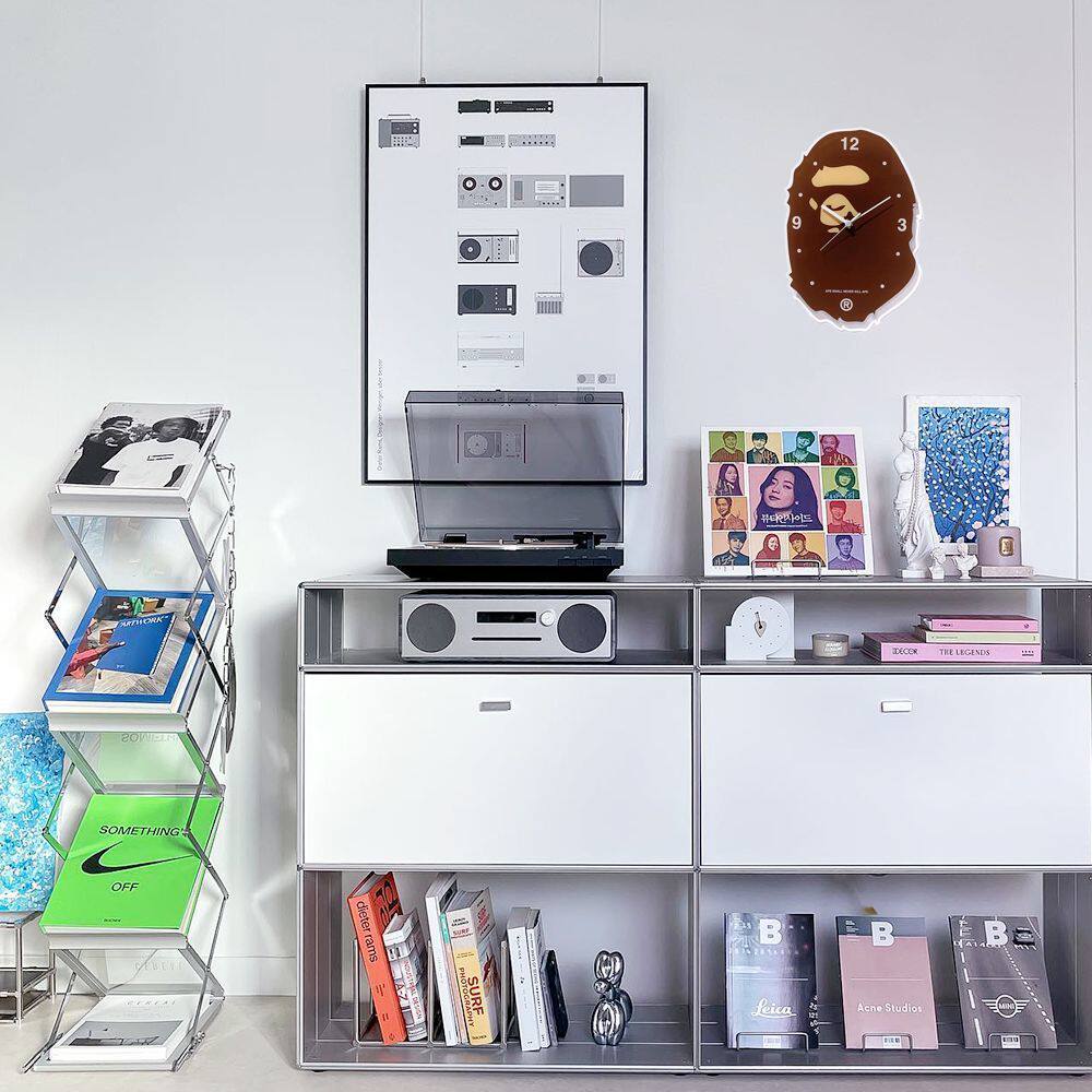 Bape Ape Clock Trendy Brand Internet-Famous Clock Simple Creative Bedroom Silent Wall Clock Home Living Room Decoration ins