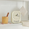 Creative Clock Stand ins Cream-Style Desktop Simple Home Decoration Ornament Bedroom Bedside Silent Clock