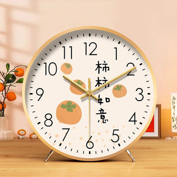 Table Clock for Home Use in the Living Room, 2025 New Model, Desktop Clock, High-End Pendulum Clock, Large Decorative Piece, Vintage Quartz Clock