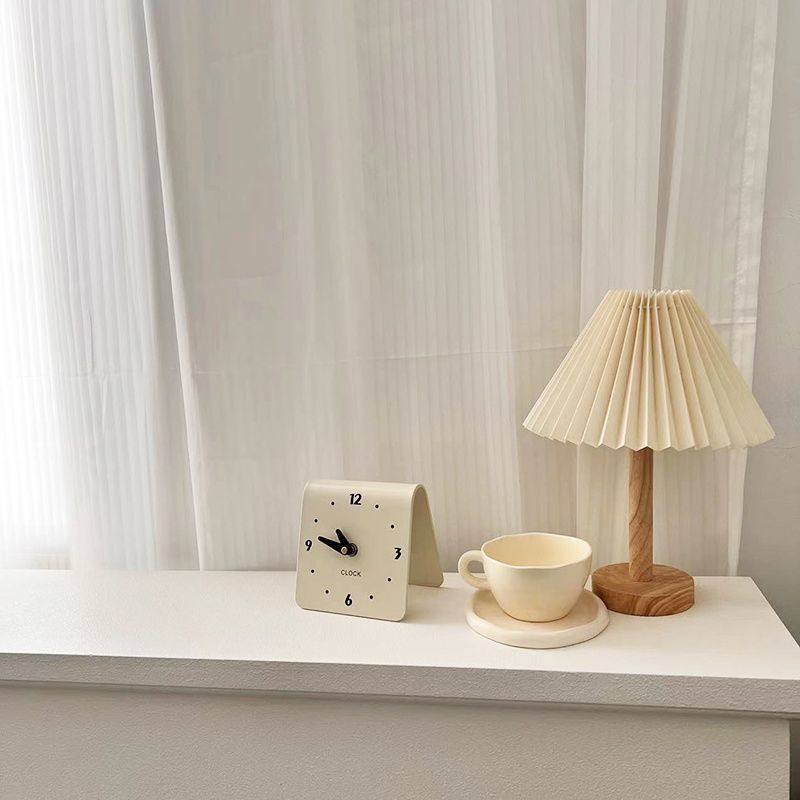 Cream Desktop Living Room Home Clock Modern Creative Table Clock Silent Student Bedside Tabletop Clock Ornament