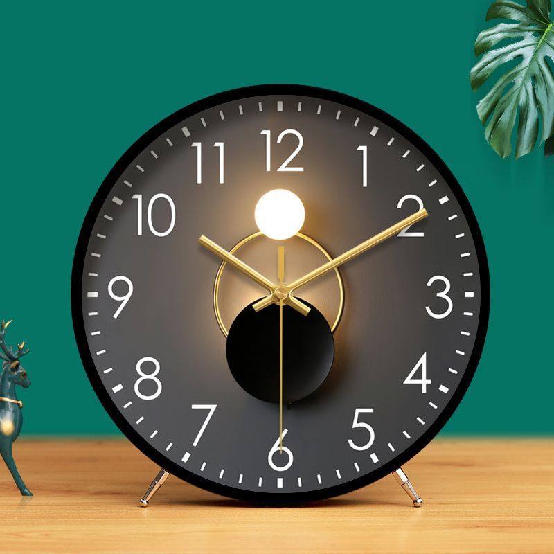 Simple Modern Wall Clock, Creative Living Room Nordic Style Ornament, Premium Tabletop Quartz Clock