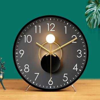 Simple Modern Wall Clock, Creative Living Room Nordic Style Ornament, Premium Tabletop Quartz Clock