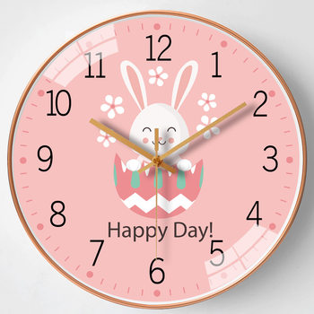 Children's Room Cartoon Silent Wall Clock Bedroom Cute Stylish Clock Girl Living Room Home Wall-Mounted Rabbit Clock