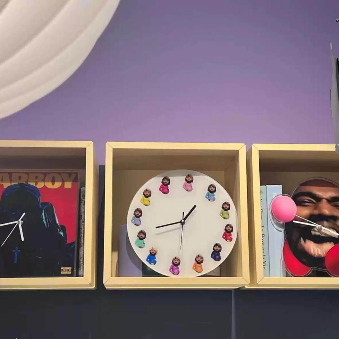 Potted Plant Brother Album Cover Clock Star-Campby Wall Clock Drake Wall Clock European and American Hip-Hop Trend Peripheral Clock