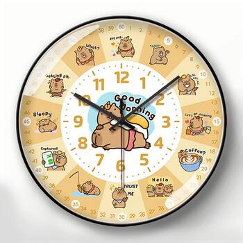 Elementary School Students Learn about Wall Clocks, Children's Clocks, Capybara Bedroom Early Education Schedules, Cartoon Learning Silent Clocks