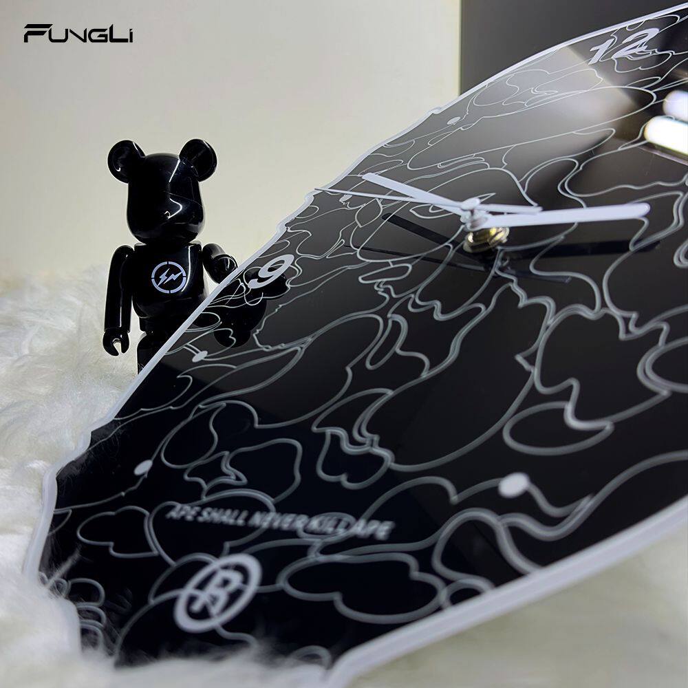 Bape Black Camouflage Wall Clock Trendy Brand Internet-Famous Clock Simple Home Decoration Painting Living Room Bedroom Silent Wall Clock