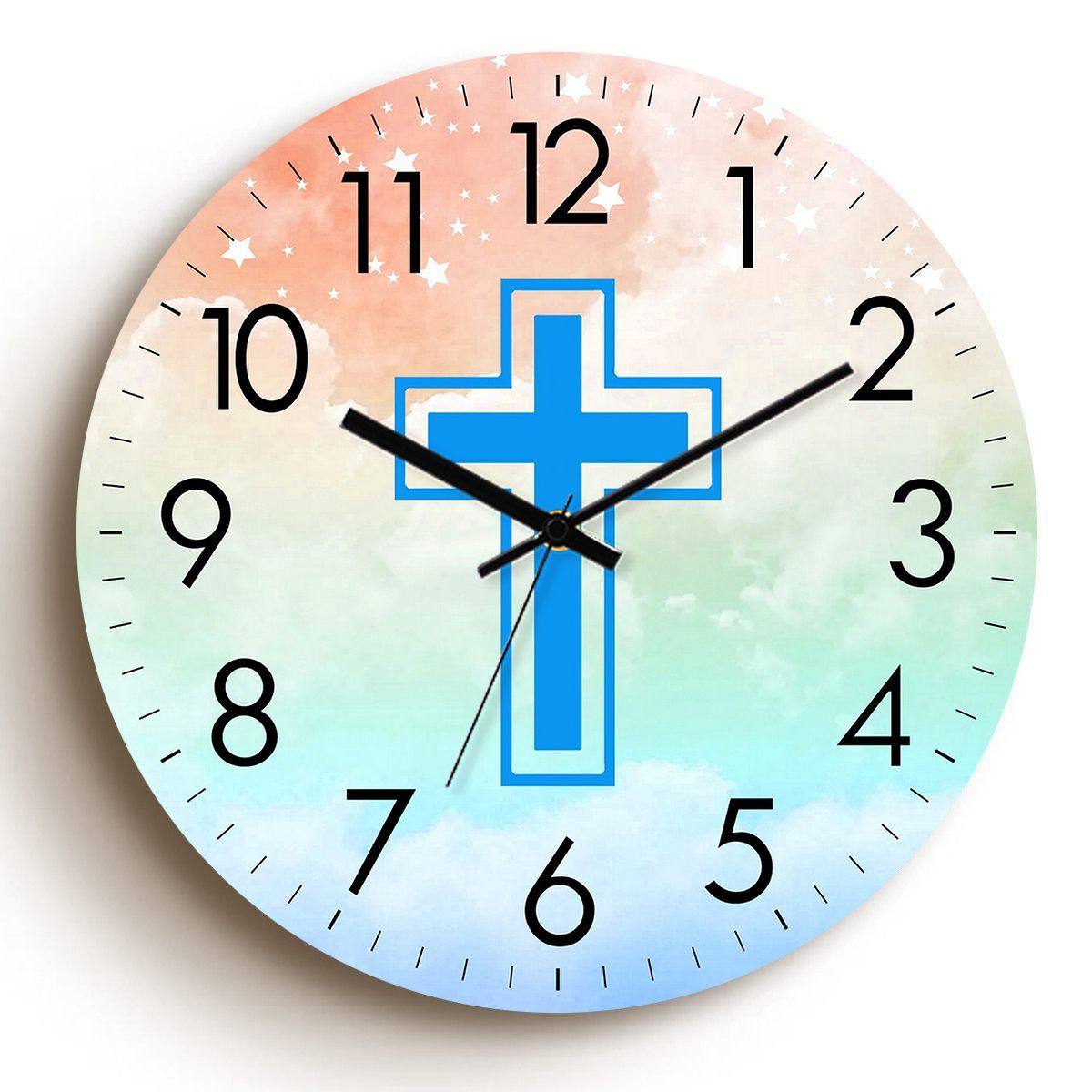 Creative Cross Living Room Wall Clock Bedroom Wall Hanging Silent Clock Simple Living Room Bedroom Silent Watch