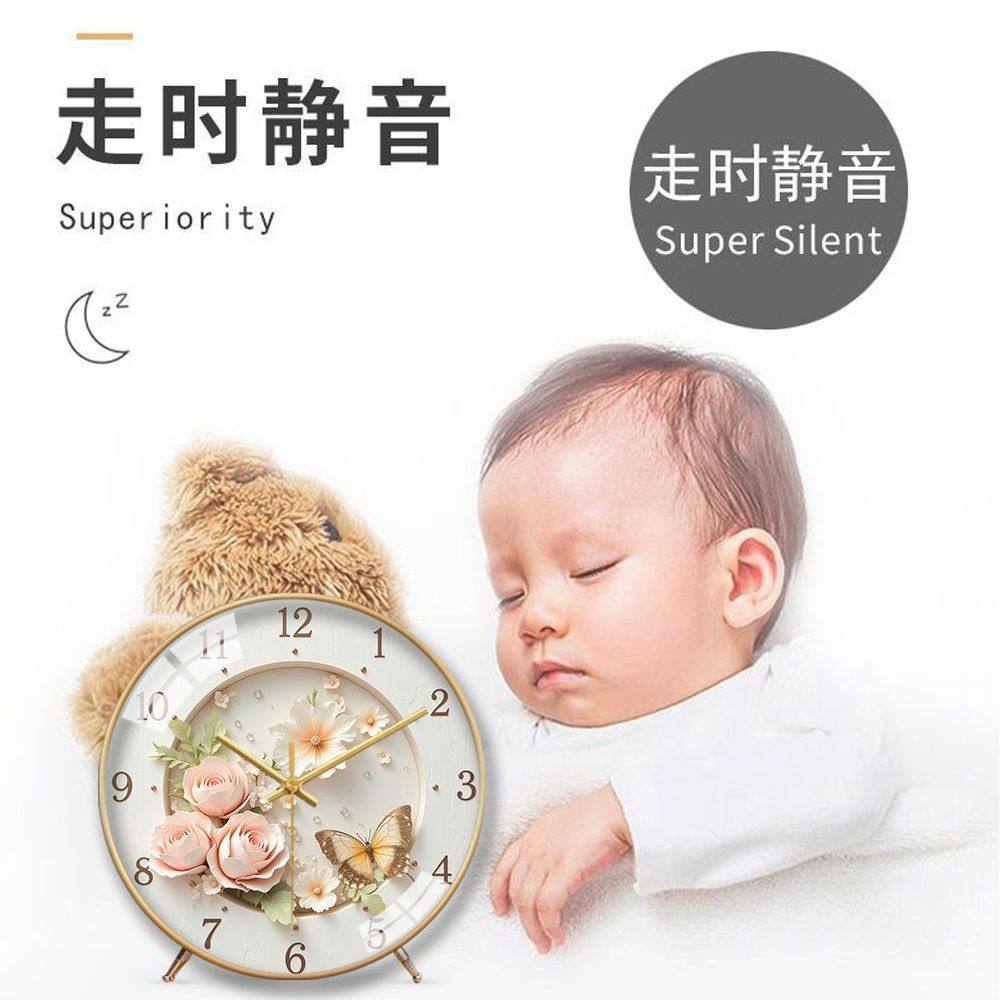 Creative Home Desk Clock Quartz Clock French Butterfly Nordic Clock High-Value Desk Clock Silent Bedroom Living Room