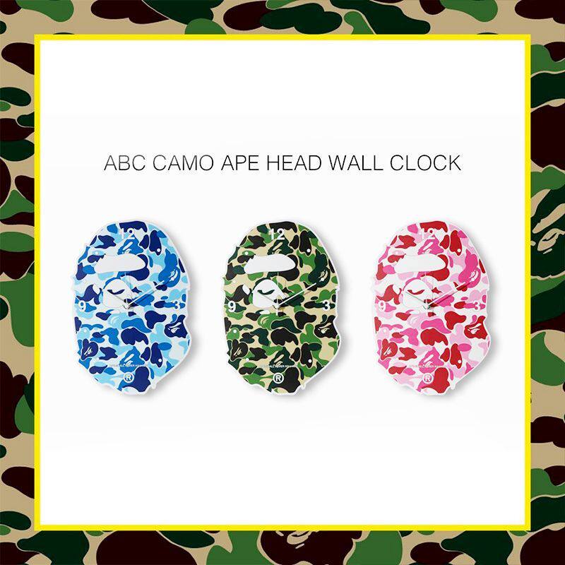 Bape Camouflage Living Room Home Cartoon Creative Design Personalized Decorative Painting Art Wall Clock High Aesthetic Value Comes with Accessories