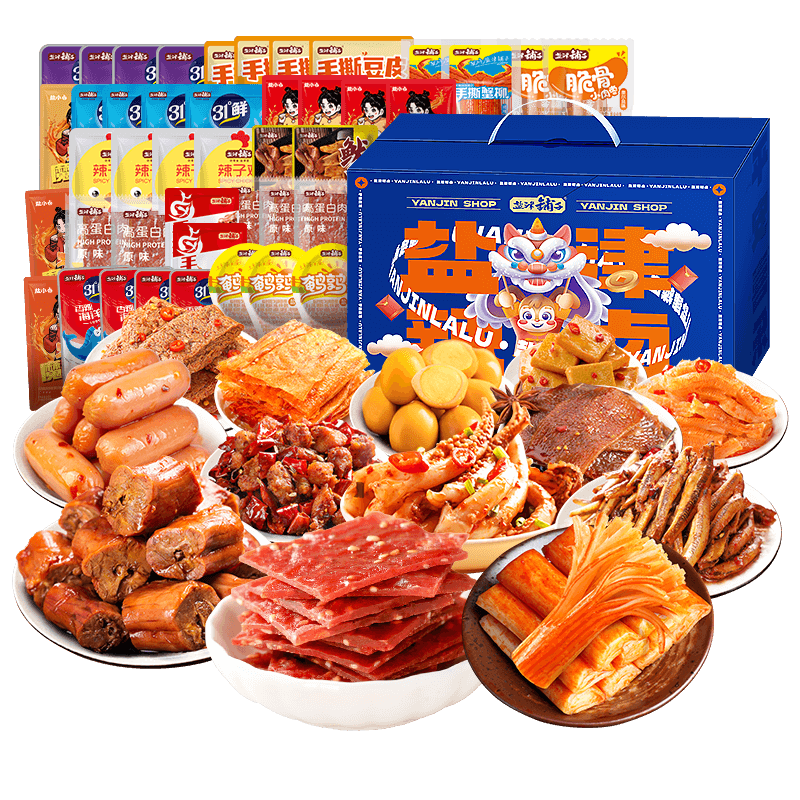 盐津铺子辣卤辣条零食礼包礼盒
