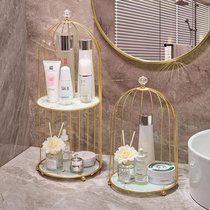 Bathroom bathroom rack washstand toilet desktop washroom double-layer cosmetics dressing storage rack box