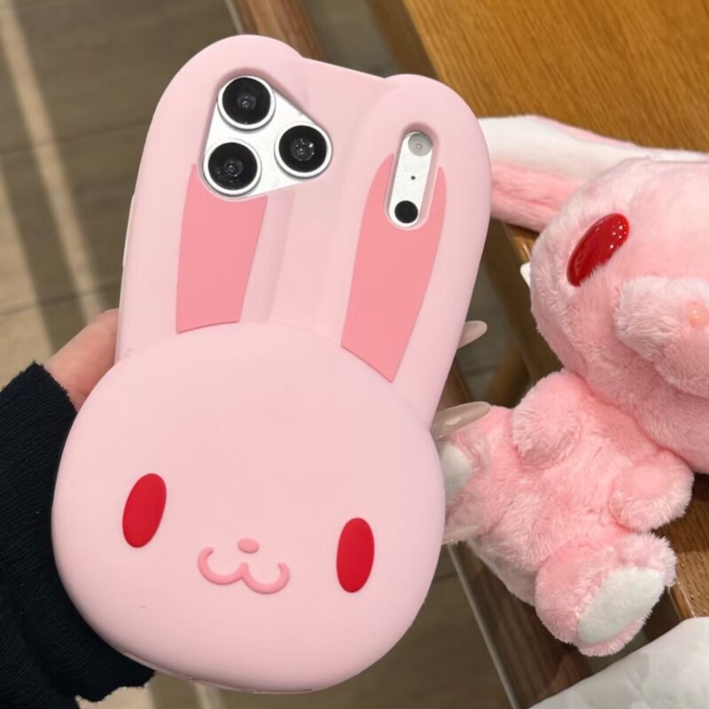 Pink Bunny Bloody Bear Creature iPhone Case