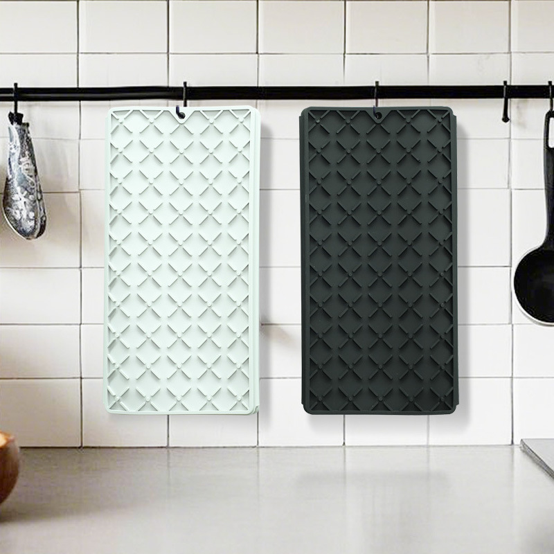 2025 New Amazon Best-Selling Food-Grade Silicone High-Temperature Resistant Kitchen Tableware Draining and Heat-Insulating Placemat