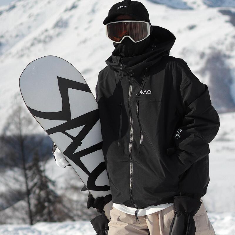 Snow Jacket with Fleece Lining, Waterproof, Windproof, Wear-Resistant, Fully Taped Oversize Snowboard Jacket