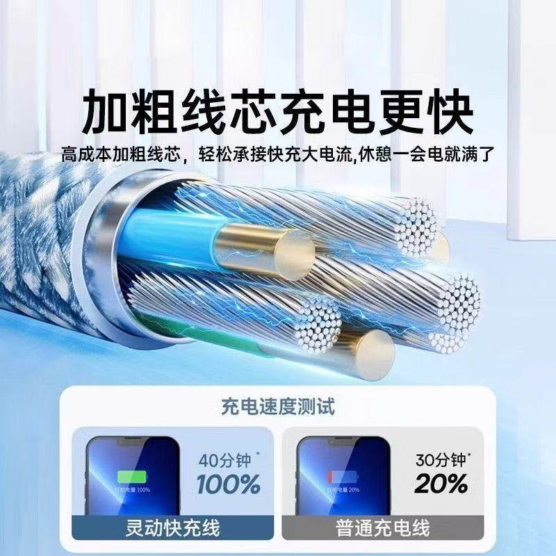 Suitable for Apple 14 Charging Cable Data Cable iPhone 13 Charger Cable 17/15 Tablet iPad Charging Cable Pd Fast Charging Data Cable 11/12Promax Charging Cable Typec Braided Cable