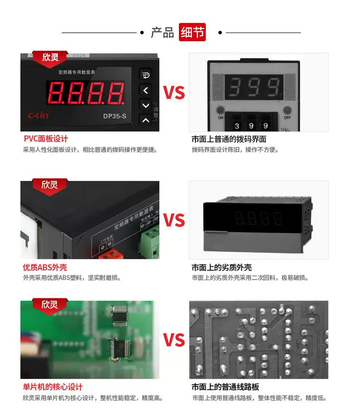 Máy đo tốc độ biến tần Xinling DP35-S Máy đo tần số đặc biệt đầu vào 0-10VDC hoặc 4-20MA